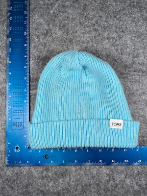 Toms Beanie Toque Adult One Size Light Blue Double Knit 100% Acrylic Ski Outdoor