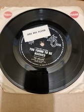 The Hollies.  Too Young to be Married. 7 Inch Single. Record Vinyl.  G
