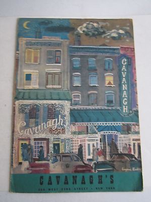 VTG CAVANAGH'S RESTAURANT MENU - 10'' X  14'' CLOSED MENU - SEE PICS - TUB BN-14