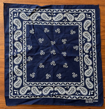 Vintage NOS 18" Fast Color Navy Blue Bandana Paisley Deadstock USA