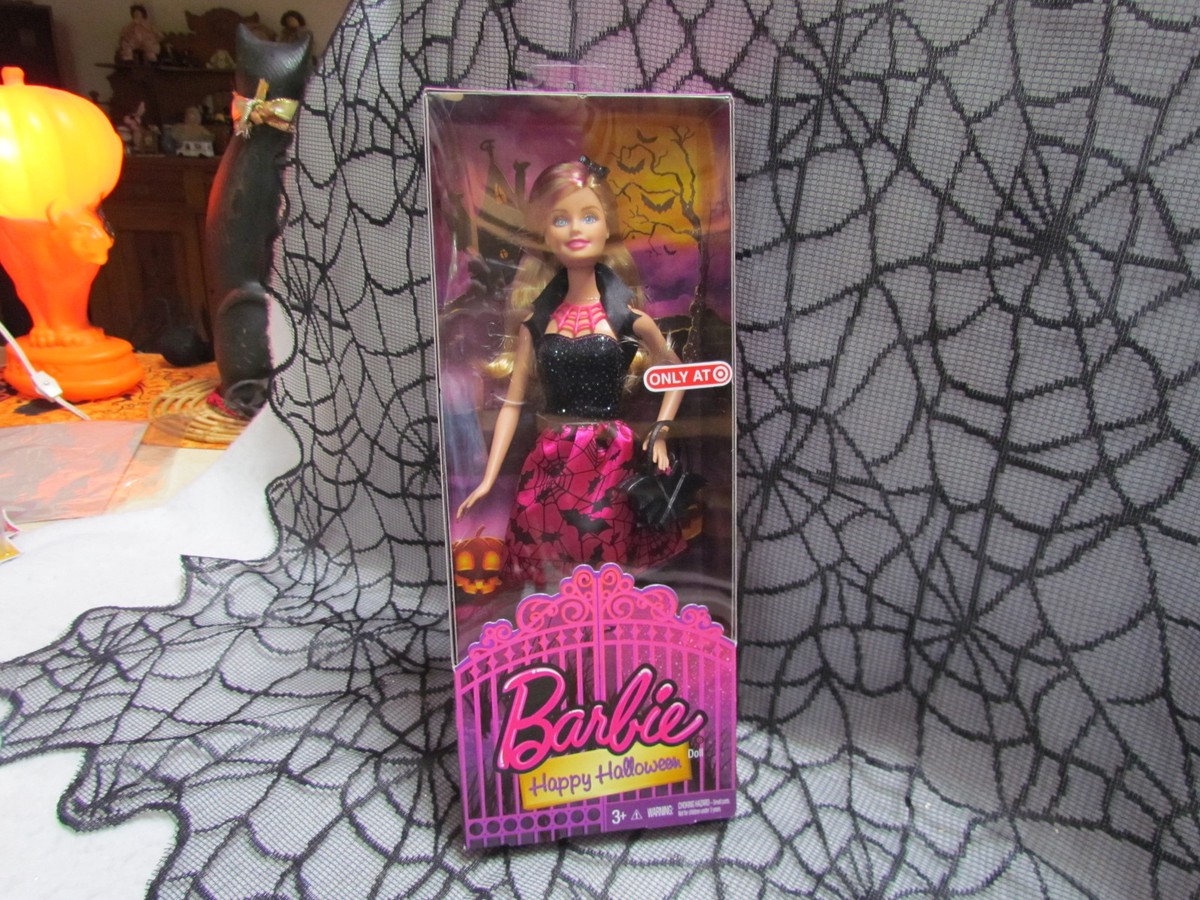 New 2014 Target Happy Halloween Pink Bat Dress Barbie Doll ~ New