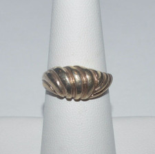 VINTAGE STERLING SILVER RIBBED DOME RING SIZE 6.75