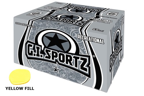 🔥🔥 GI SPORTZ .68 Cal.1 STAR RECREATIONAL PAINTBALLS 2000 Rounds - YELLOW FILL