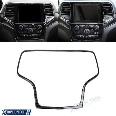 Carbon Fiber Dashboard Navigation Cover ABS Trim For Jeep Grand Cherokee 2014-19