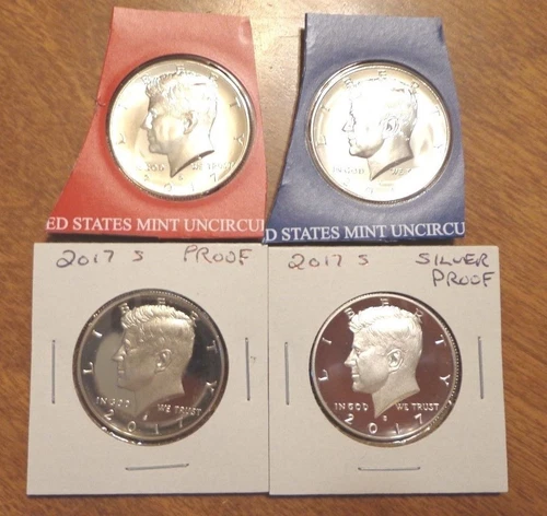 2017 P D S S Silver & Clad Proof Kennedy Half Dollar PDSS Sealed US Mint Cello