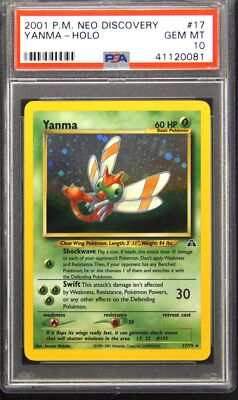 2001 Pokemon Yanma Neo Discovery Unlimited #17 Holo Rare PSA 10