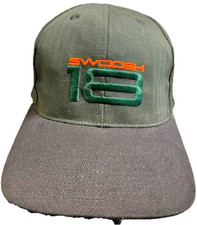 Vintage Nike Mens Hat Swoosh 18 Strapback Black Green Baseball Cap 90s VTG