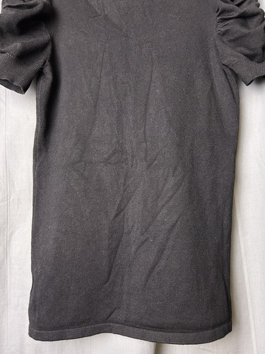 STYLE & CO Black Top Bling Neck Short Sleeve Stretch Knit Top Sz Petite S - EUC! - Picture 13 of 14