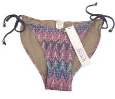 Ex Accessorize Pink crochet knit tie side bikini bottoms Size 18 New