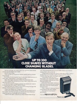 Vintage advertising print ad Remington electric shaver Blade 200 close shaves 71