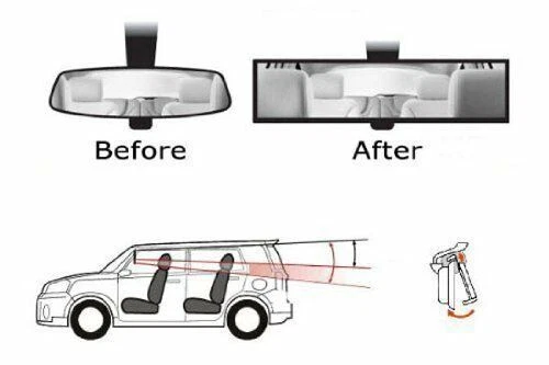 Extensor de espejo retrovisor con clip interior curva convexa de 300 mm de ancho para automóvil Foto 3 de 4