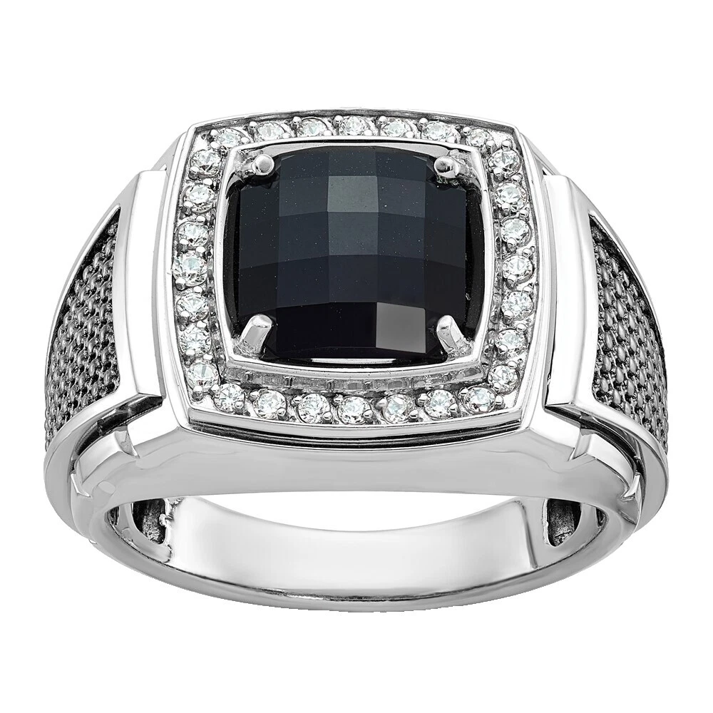 Ónice Negro Rodio Joyería para Hombre