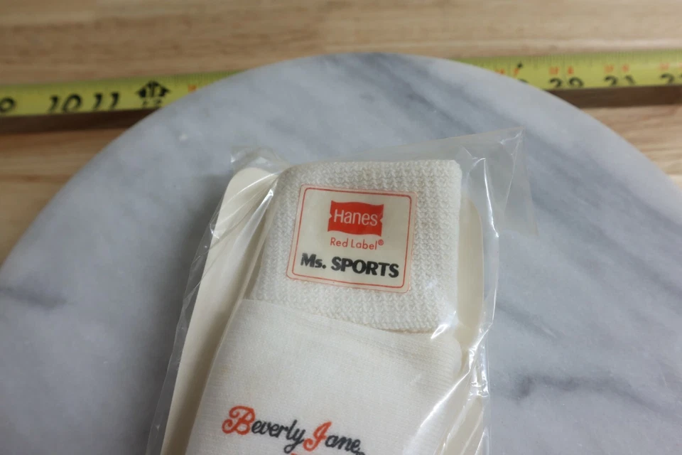  Винтажные женские носки 1980-х Hanes 1 пара размер 6-8,5 70% хлопок Beverly Jane красные сделано в США - Изображение 4 из 4