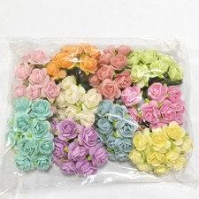 100 10 color Artificial Flowers Rose Flower Paper Flower size 15 mm
