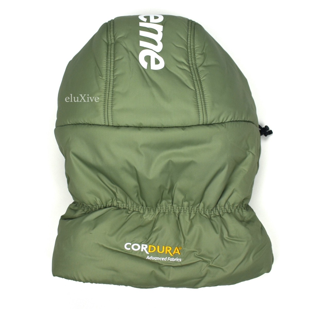 NWT Supreme NY Cordura Olive Puffer Big Logo Balaclava Hat NWT Supreme NY Cordura Olive Puffer Big Logo Balaclava Hat