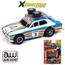 NEW Auto World Xtraction 1975 Ford Rally Escort Blue/Orange/White HO Slot Car