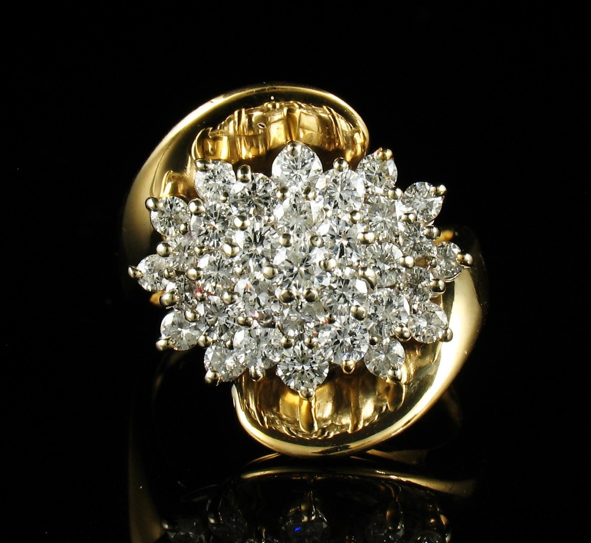 ZALES FABRIKANT SIGNED ROUND NATURAL DIAMOND SOLID 14K YELLOW GOLD