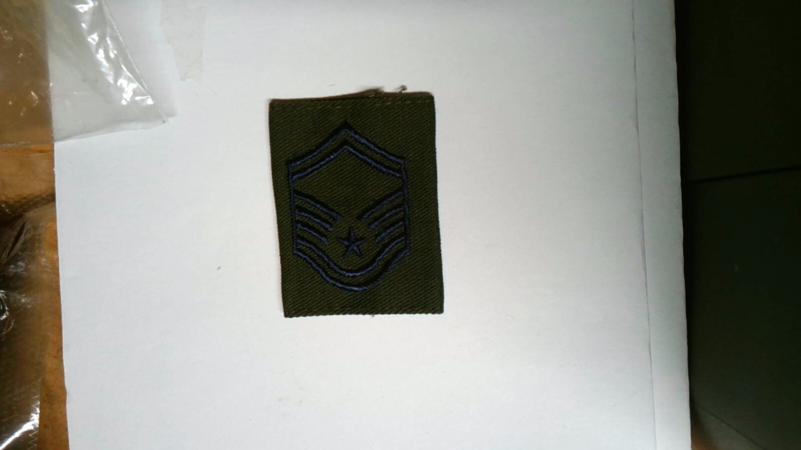 MILITARY PATCH US AIR FORCE SLIDE ON GORTEX SENIOR MASTER SERGEANT OD GREEN