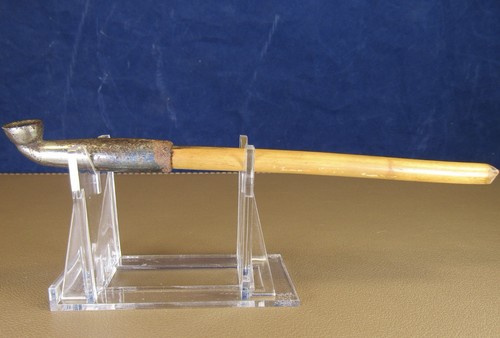 Vintage Japanese Kiseru Bamboo Smoking Pipe Antique Metal Bowl