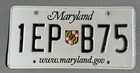 MD License Plate Maryland Lic White Black — photo 1