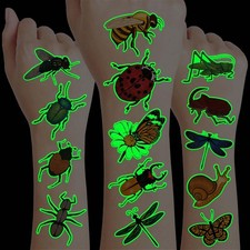 96PCS Glow in The Dark Bug Temporary Tattoos for Kids, Medium, 96PCS-Glow