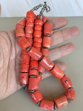 Antique mediterranean  natural Red Salmon  coral necklace, NO DYEING 135grams R3