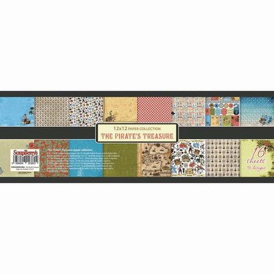 ScrapBerry's The Pirate's Treasure Paper Pack 12X12 16/Pkg 8 Double-Sided Design