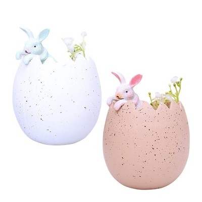 Eierschale Hase Figur Osterhase Eierschale Resin Skulptur Frühling Hase
