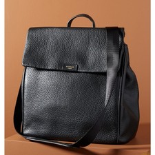 Storksak St. James convertible leather diaper bag in black