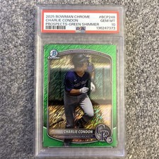 Charlie Condon 1/99 PSA 10, Pop 1. 2025 Bowman Chrome Prospects #BCP-248 Green.