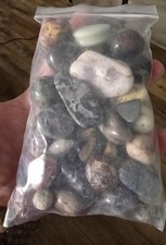1.3 lb Mixed Assorted Polished Tumbled Stones  Rocks Lot, Mixed Colors