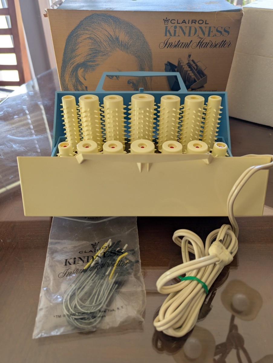 CLAIROL Kindness Instant Hairsetter 14 Hot Rollers /Curlers w/ 17 Clips