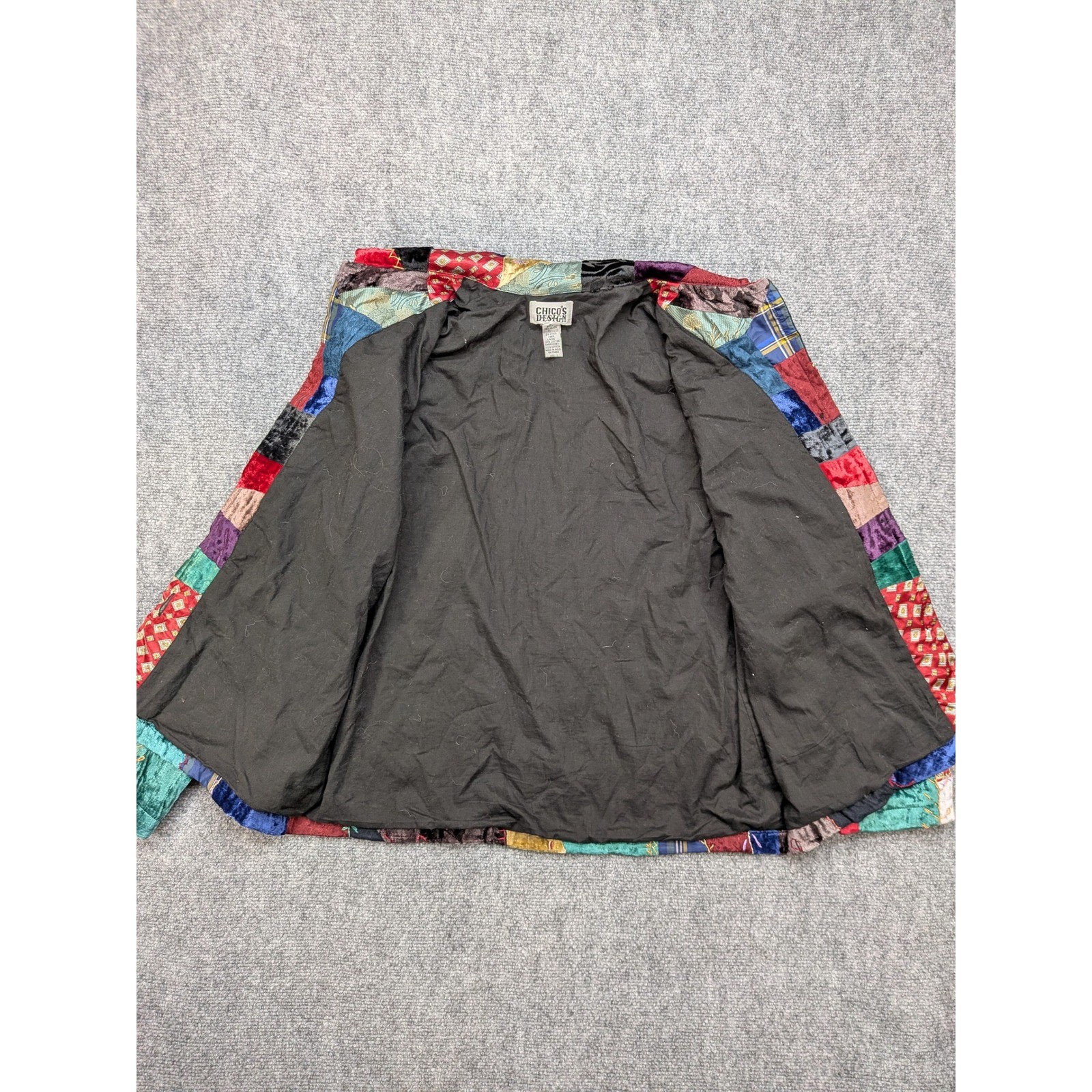 Chico's Patchwork Jacket 1 Medium Colorful Velvet… - image 5