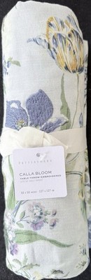 Pottery Barn Calla Bloom Embroidered Cotton Table Throw 50 