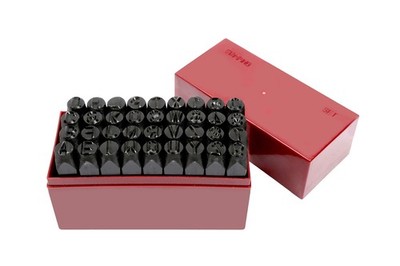 36 pc 3/8'' Steel Metal Punch Letter & Number Stamp Stamping Kit Set with Case