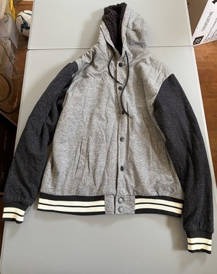 Trademark Brooklyn Cloth Men's Varsity Baseball Jacket Gray White Black Size L