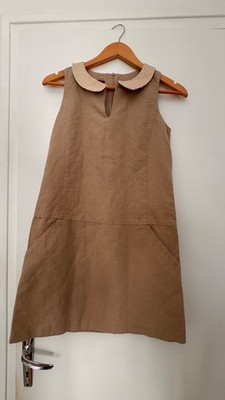 Robe En Lin Gris Foncé Comptoir Des Cotonniers Taille 36 - Manches Courtes - Occasion Très Bon état