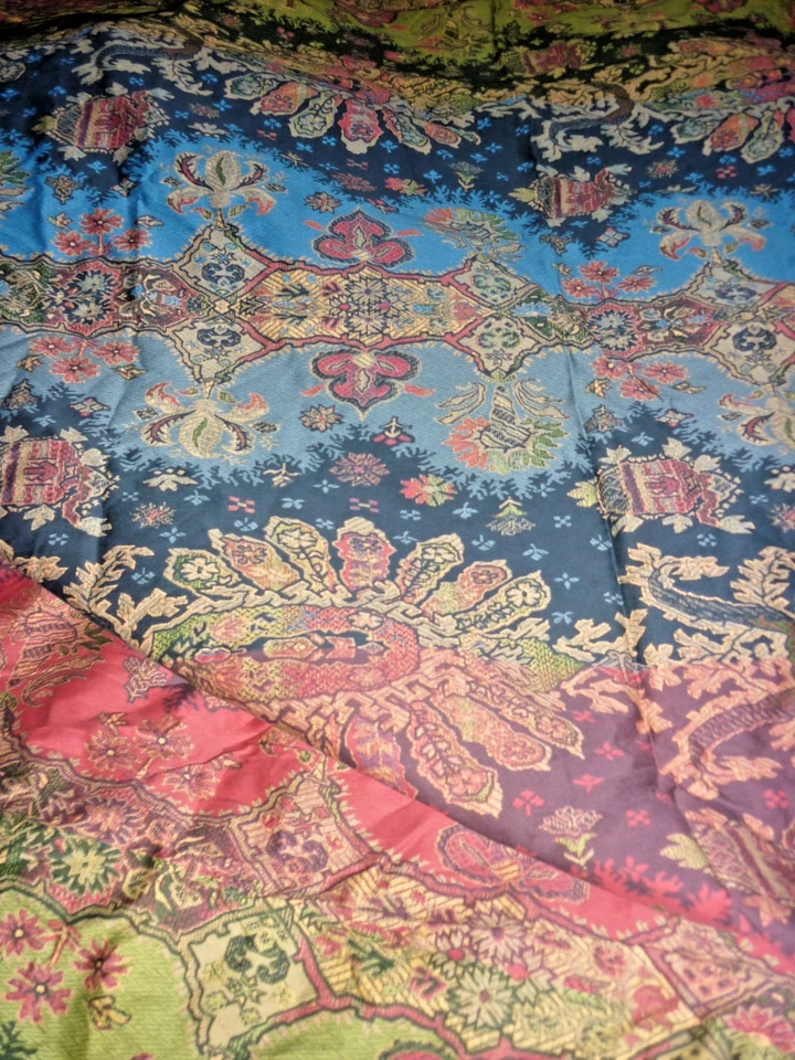 Pierre Frey Paris King Set 4 Euro Shams Oriental Floral Sábana Ajustable y Plana Foto 2 de 4