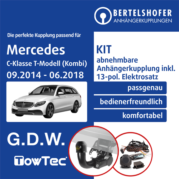 für Mercedes C-Klasse T-Modell (Kombi) Typ S205 14- AHK Abn +13Pol Sp. E-Satz-image