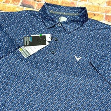 Callaway Mens LARGE Opti-Dri Allover Mini Chevrons Shirt Golf Polo Colorful