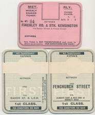Railway ticket CH2821 Metropolitan x3 Fenchurch St Sth Kensington No Buyers Fee