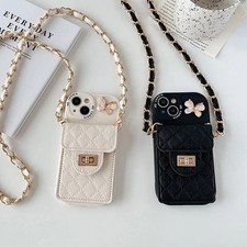 For iPhone Crossbody Wallet Case Holder with Chain Strap  Pocket