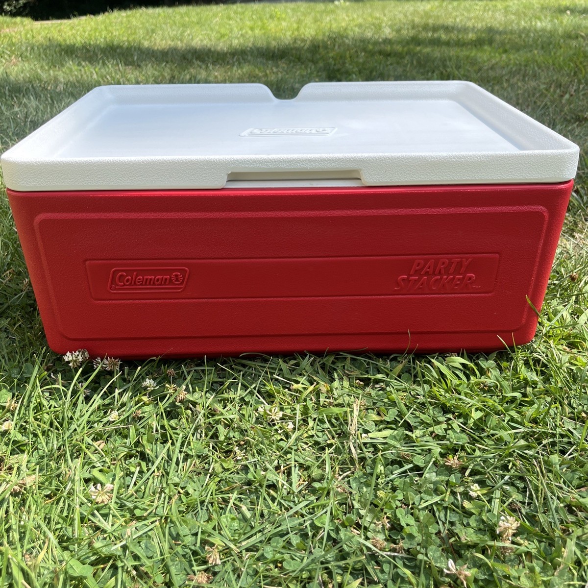 Red Coleman Party Stacker 24 Can Cooler Stackable Ice Chest Model