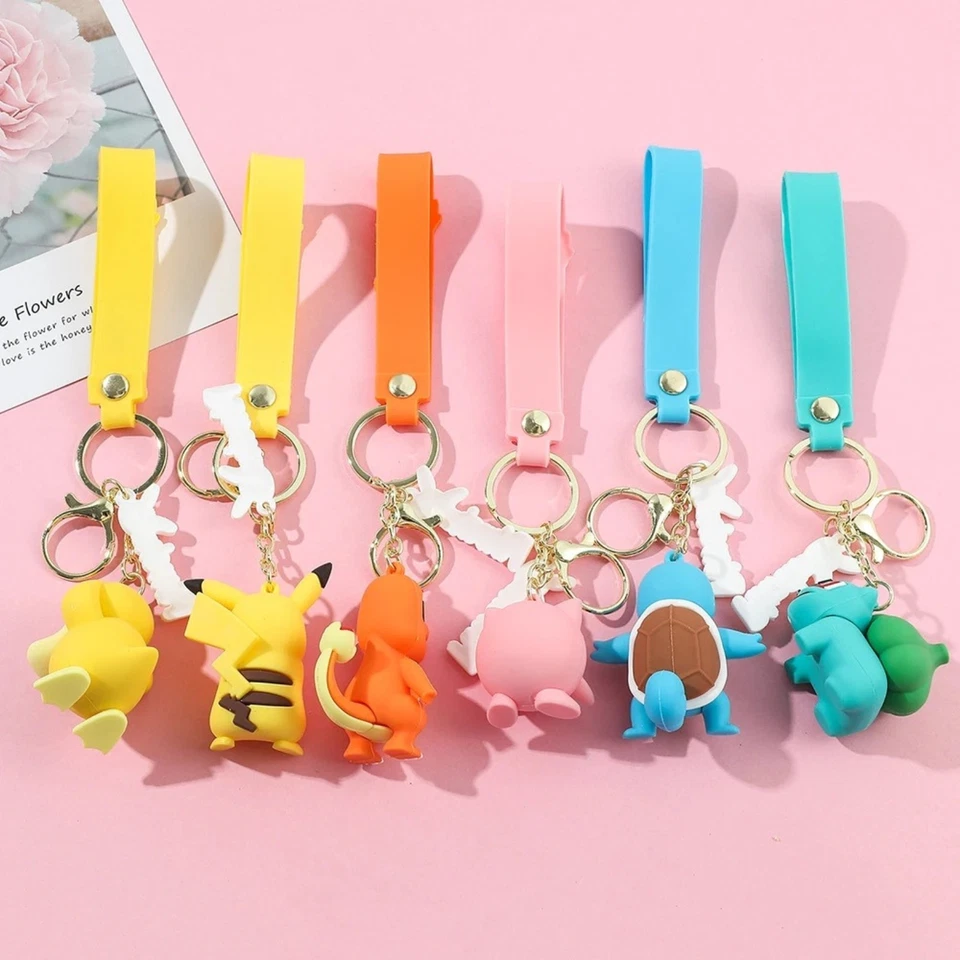 Pokemon 3D Bag Keychain Keyring Gift - Charmander Psyduck Jigglypuff Squirtle - Image 4 of 4