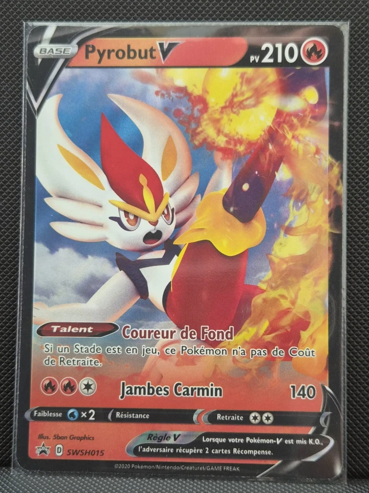 Pyrobut V SWSH015 Promo PV 210 Type Feu Attaque 140 Pokémon JCC FR Nintendo - Photo 1/1