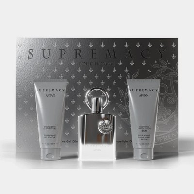 Afnan   Supremacy   Silver   Set   EDP   100 ml + 100ml S Gel + 100ml AS