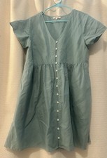 Madewell Women’s Light Blue Short Dress Buttons Size Medium