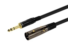 Monoprice XLR Male to 1/4in TRS Male Cable - 10 Feet | 16AWG, Gold Plated