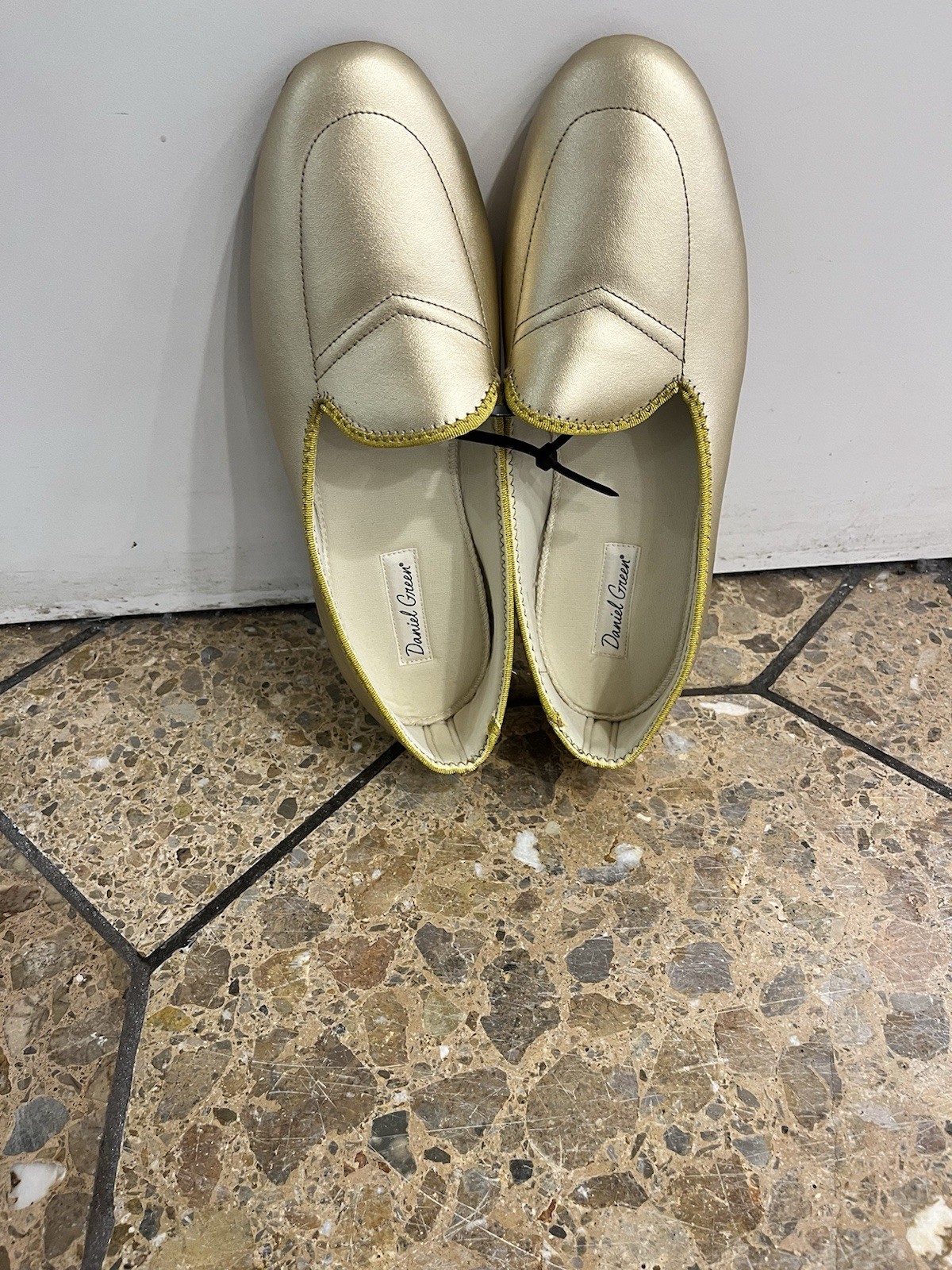 Daniel green leather dress slippers