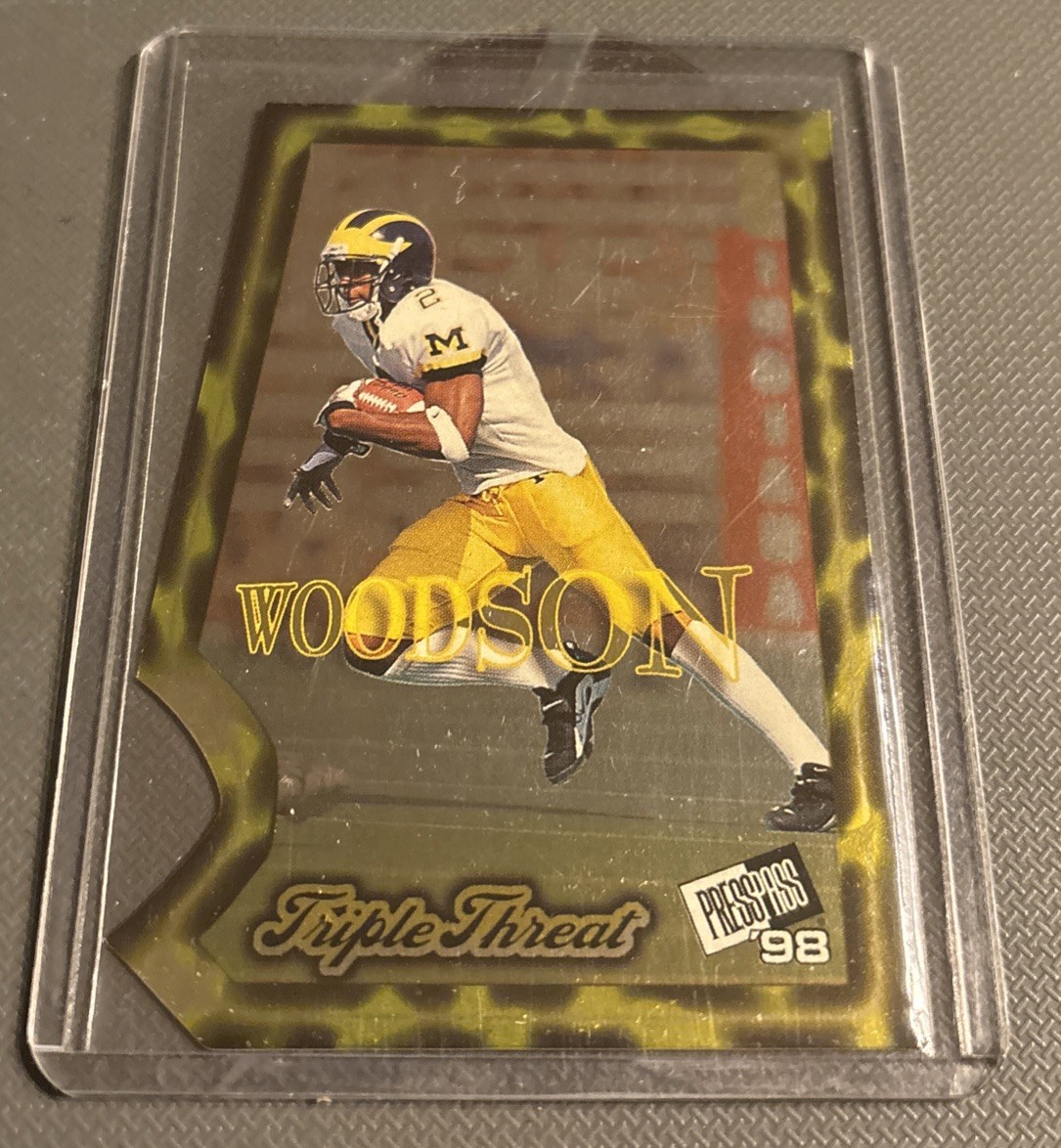 Charles Woodson Press Pass Triple Threat #TT9 Triple Threat